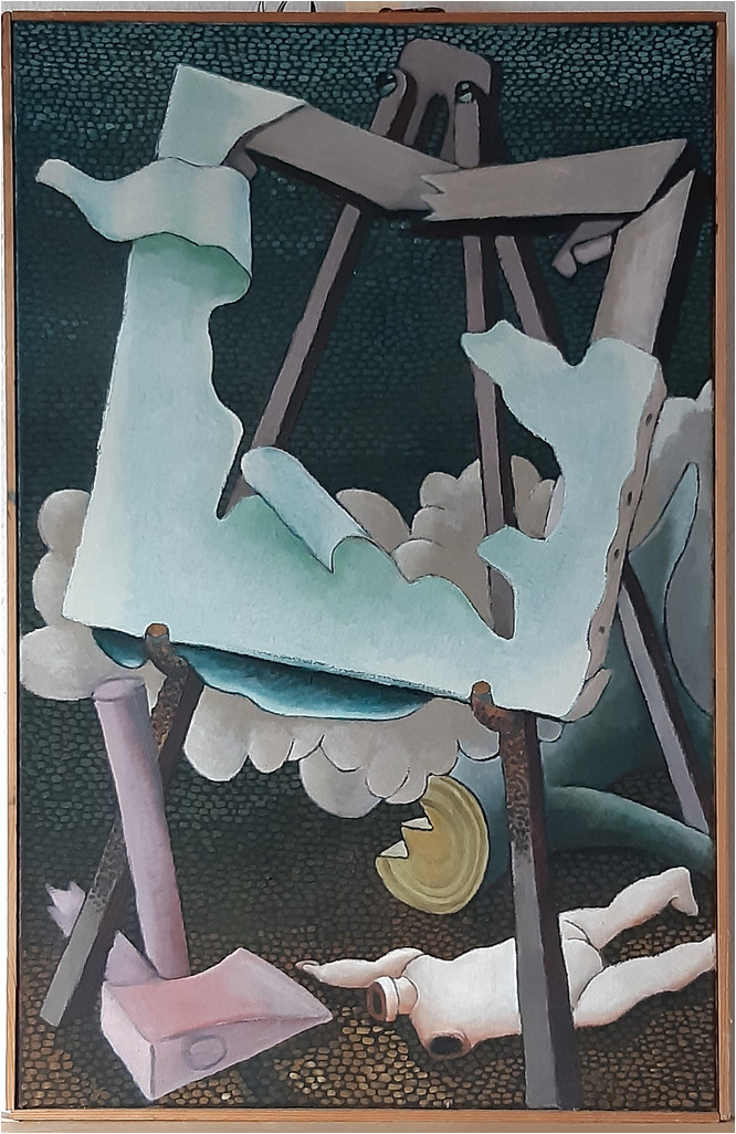 FF Mayer, Ernst W. DES MALERS AXT 85x55 Öl auf L 1973